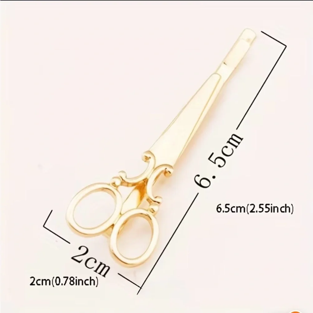 Gold Scissors Hair Clips Set of 2 - Picture 3 of 3